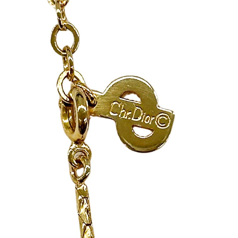 DIOR Necklace Women's Brand Rhinestone Redstone Gold Accessories - Pendant