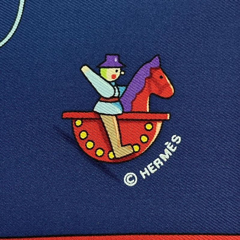 HERMES Carre 90 Scarf 100% Silk Raconte Moi Le Cheval Talking About Horses