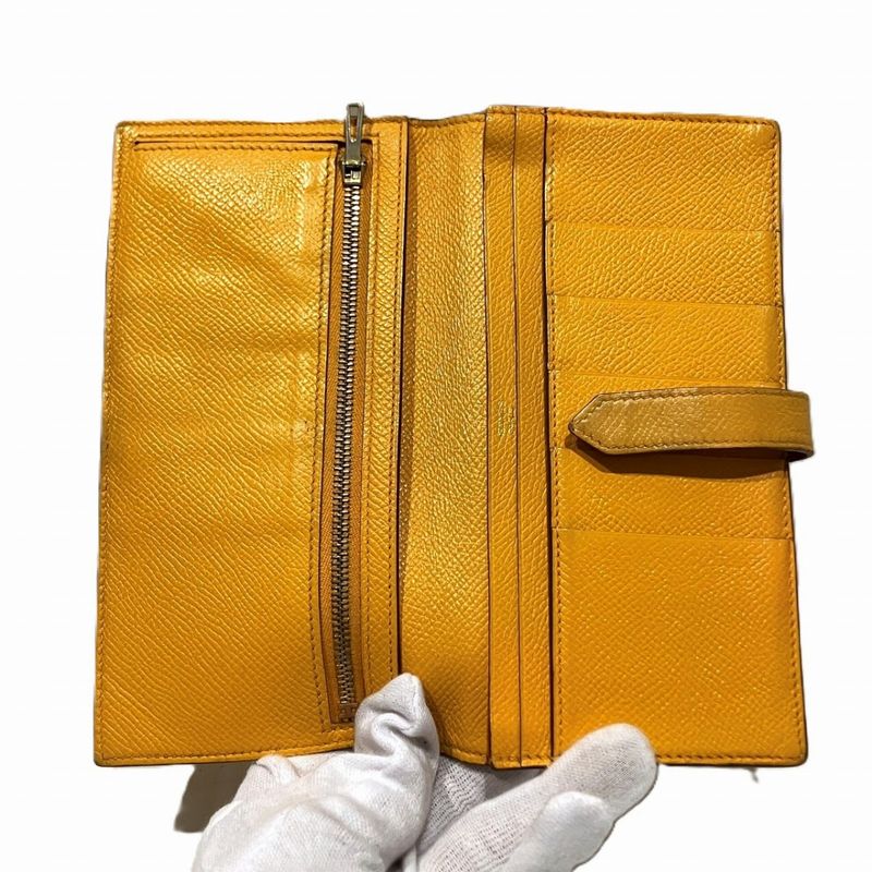 HERMES Souffle Bearn Long Wallet Vo-epson Unisex