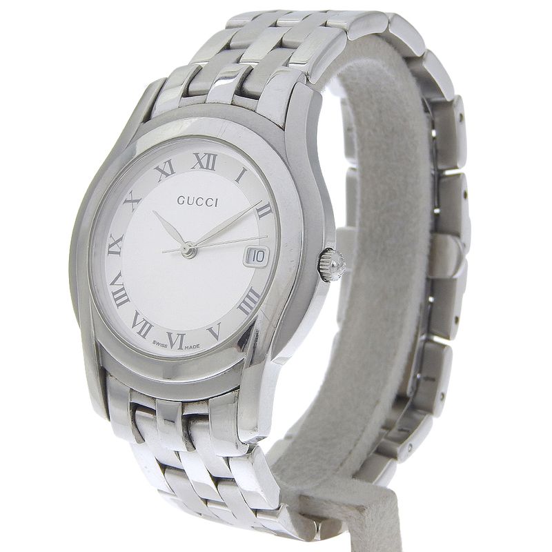 GUCCI G Class 5500m Stainless Steel Quartz Analog Display Men's Silver Dial