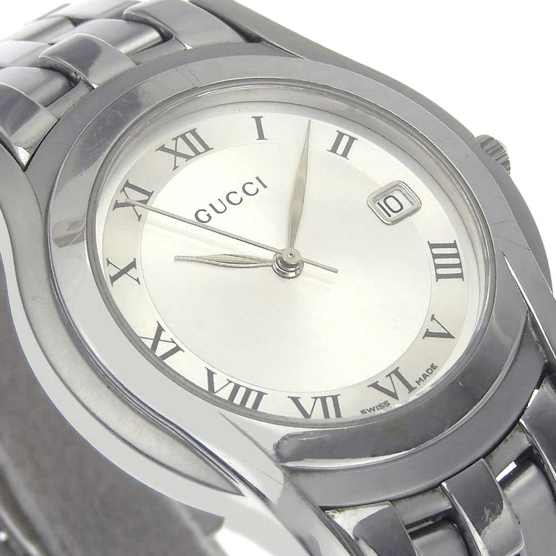 GUCCI G Class 5500m Stainless Steel Quartz Analog Display Men's Silver Dial