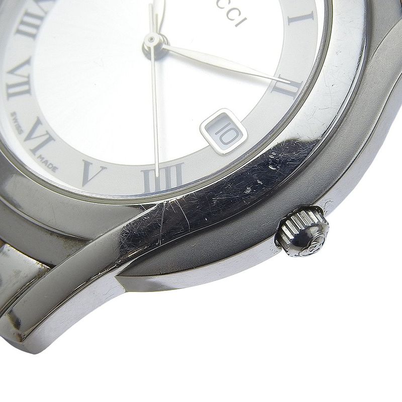 GUCCI G Class 5500m Stainless Steel Quartz Analog Display Men's Silver Dial