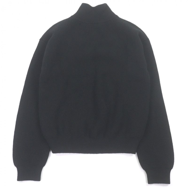 CELINE wool Eddie period Triomphe half zip trucker collar sweater