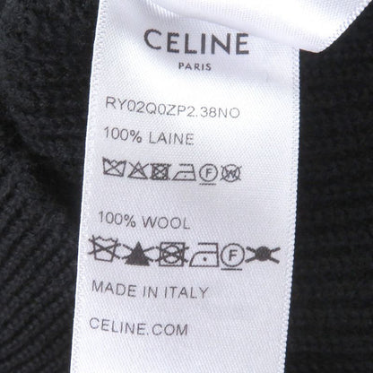 CELINE wool Eddie period Triomphe half zip trucker collar sweater
