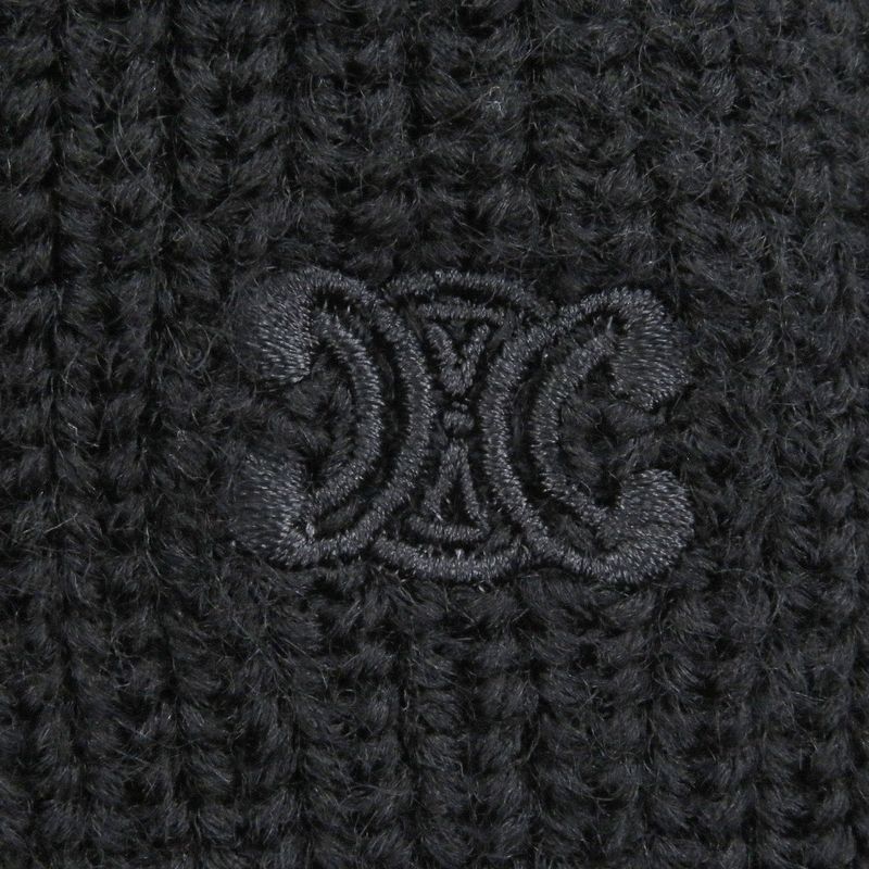 CELINE wool Eddie period Triomphe half zip trucker collar sweater