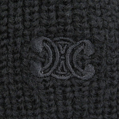 CELINE wool Eddie period Triomphe half zip trucker collar sweater