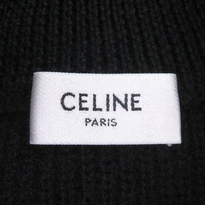 CELINE wool Eddie period Triomphe half zip trucker collar sweater