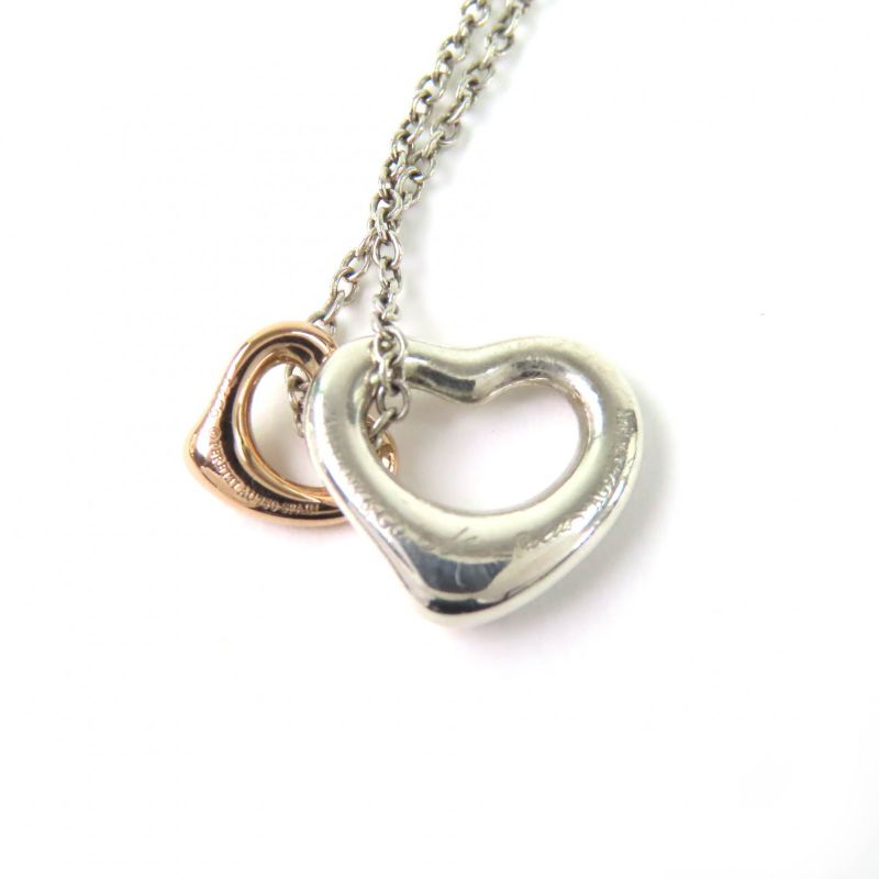Tiffany & Co Tiffany & Co Elsa Peretti Double Open Heart Pendant 925 750