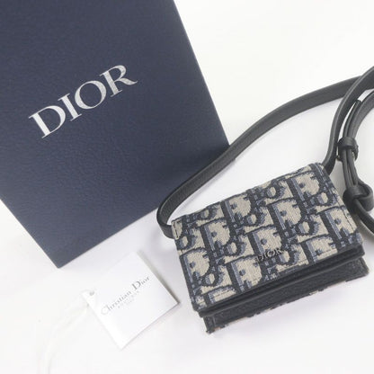 DIOR Homme Canvas Leather Oblique Shoulder Strap Nano Pouch Beige Navy With