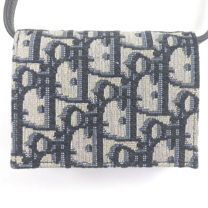 DIOR Homme Canvas Leather Oblique Shoulder Strap Nano Pouch Beige Navy With