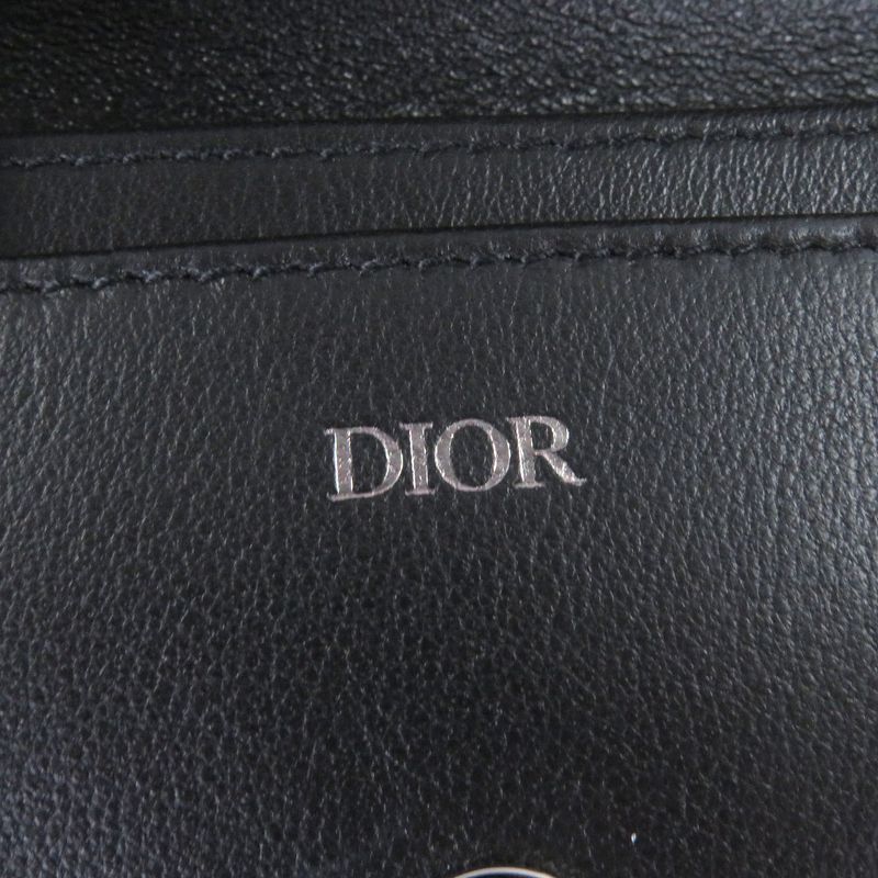 DIOR Homme Canvas Leather Oblique Shoulder Strap Nano Pouch Beige Navy With