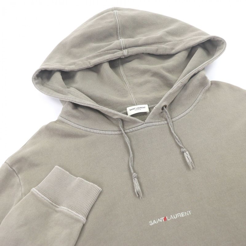 Saint Laurent Paris 532119 Vintage Processing Front Logo Pullover Parka Hoodie