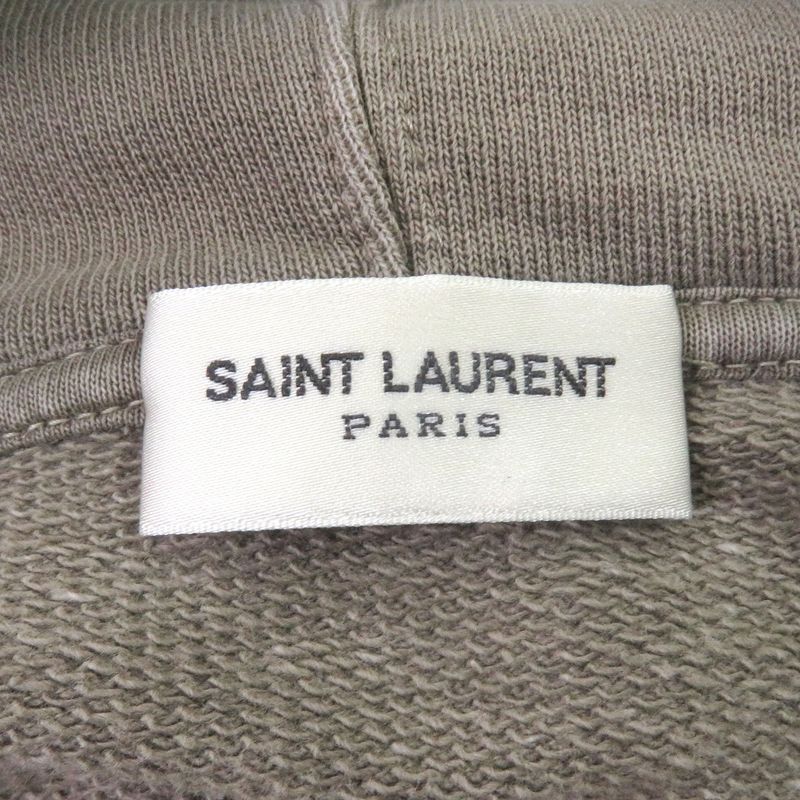 Saint Laurent Paris 532119 Vintage Processing Front Logo Pullover Parka Hoodie