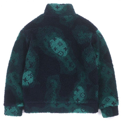 Louis Vuitton Hoy15w Monogram Camouflage Pattern Jacquard Boa Zip Up Fleece