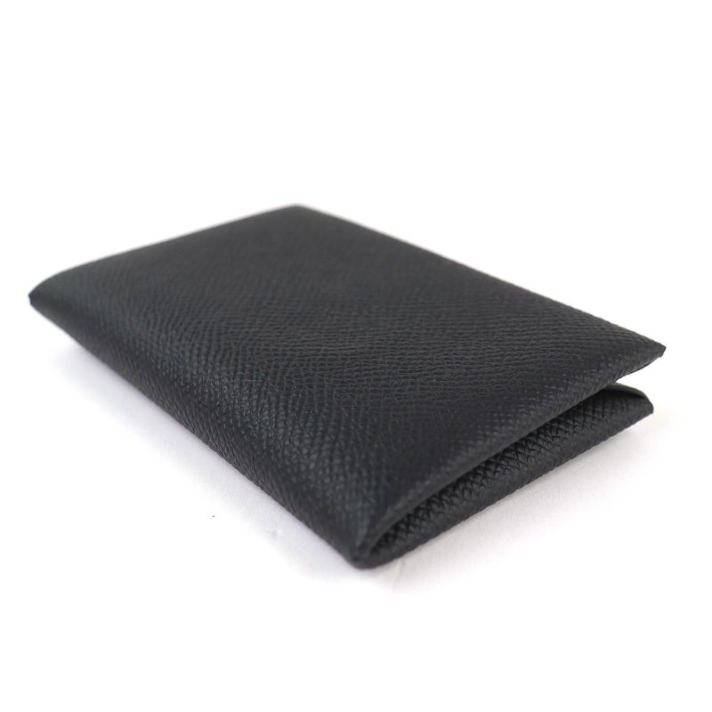 HERMES Calvi Vo-epson Silver Hardware Business Card Holder Coin Case Card Case