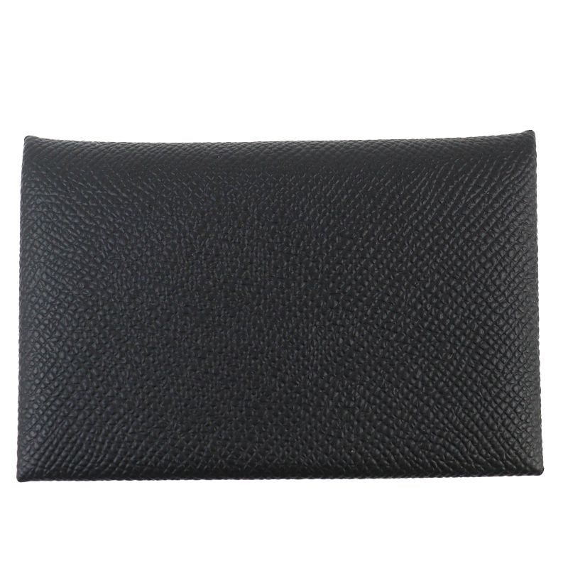 HERMES Calvi Vo-epson Silver Hardware Business Card Holder Coin Case Card Case