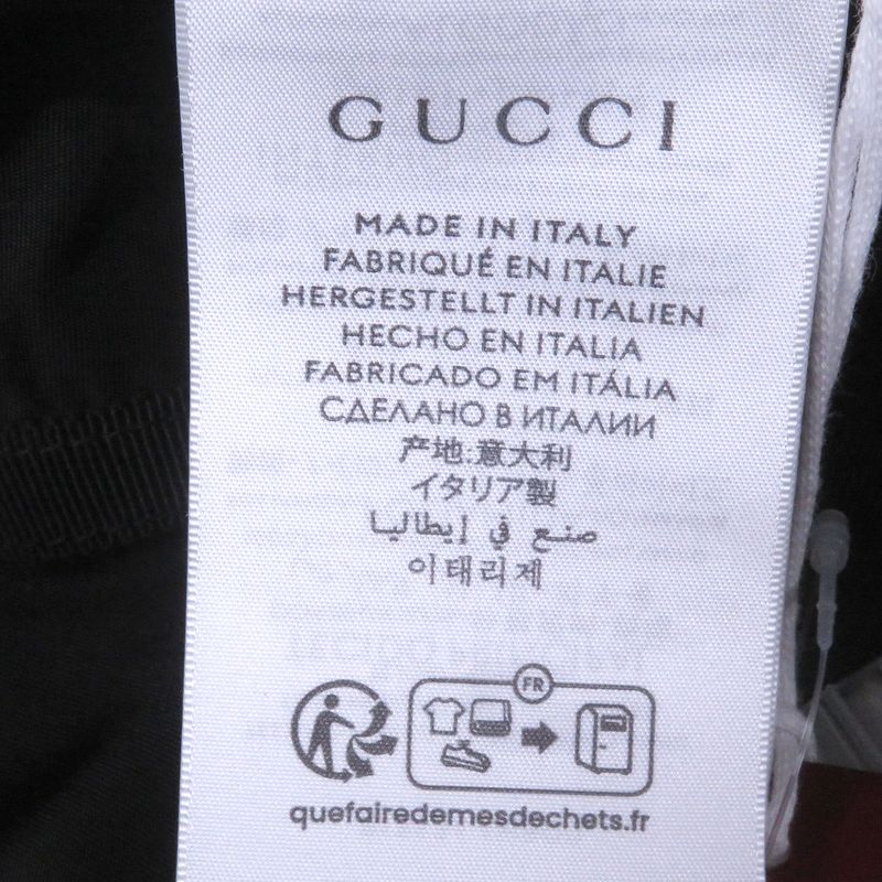 GUCCI 813534 Embossed Logo Sherry Line Bucket Hat Black Made In Italy Genuine