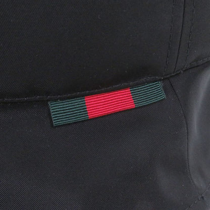GUCCI 813534 Embossed Logo Sherry Line Bucket Hat Black Made In Italy Genuine