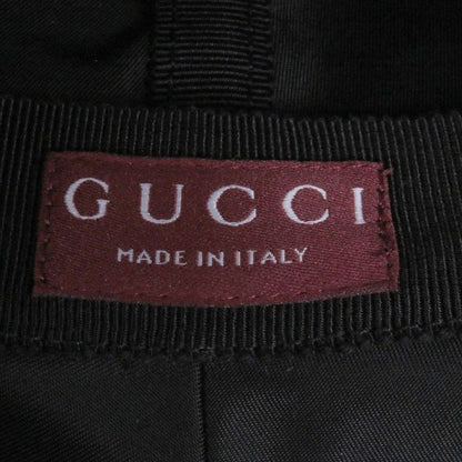 GUCCI 813534 Embossed Logo Sherry Line Bucket Hat Black Made In Italy Genuine