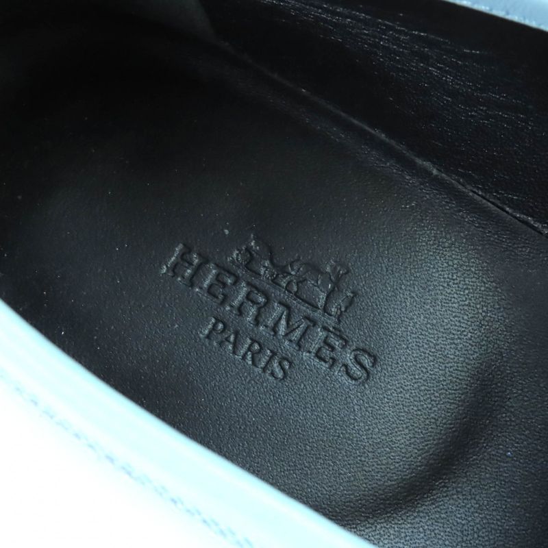 HERMES 2022 Made 221004z Constance Moccasin Shoes Leather Lofa Light Blue