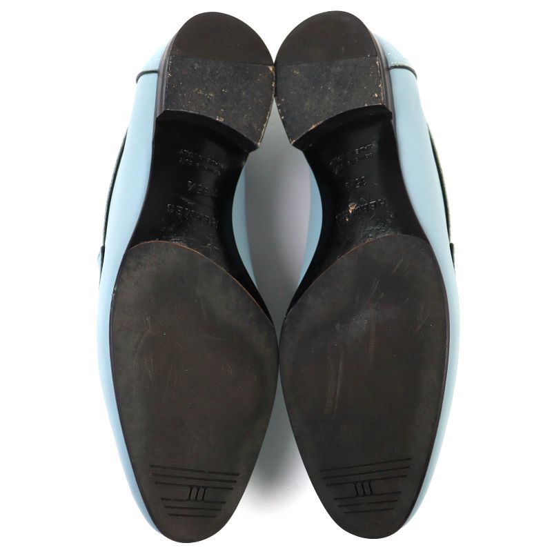 HERMES 2022 Made 221004z Constance Moccasin Shoes Leather Lofa Light Blue