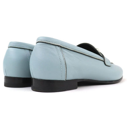 HERMES 2022 Made 221004z Constance Moccasin Shoes Leather Lofa Light Blue