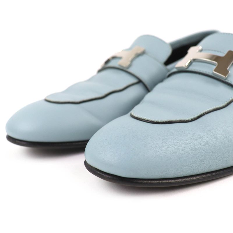 HERMES 2022 Made 221004z Constance Moccasin Shoes Leather Lofa Light Blue