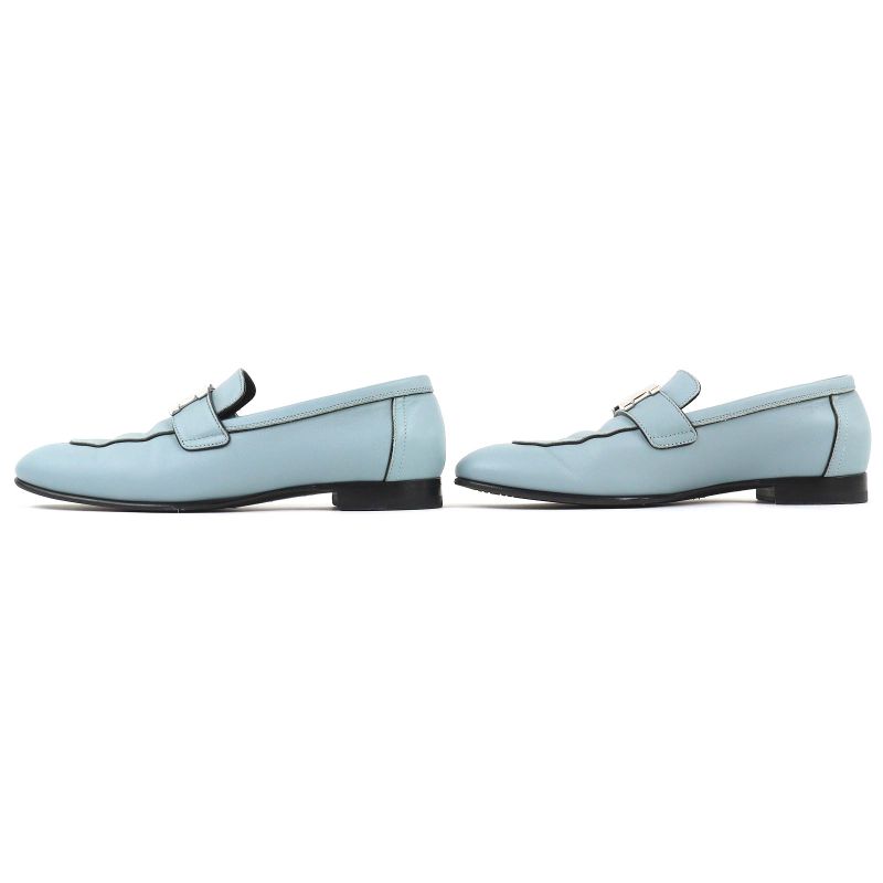 HERMES 2022 Made 221004z Constance Moccasin Shoes Leather Lofa Light Blue