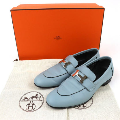 HERMES 2022 Made 221004z Constance Moccasin Shoes Leather Lofa Light Blue