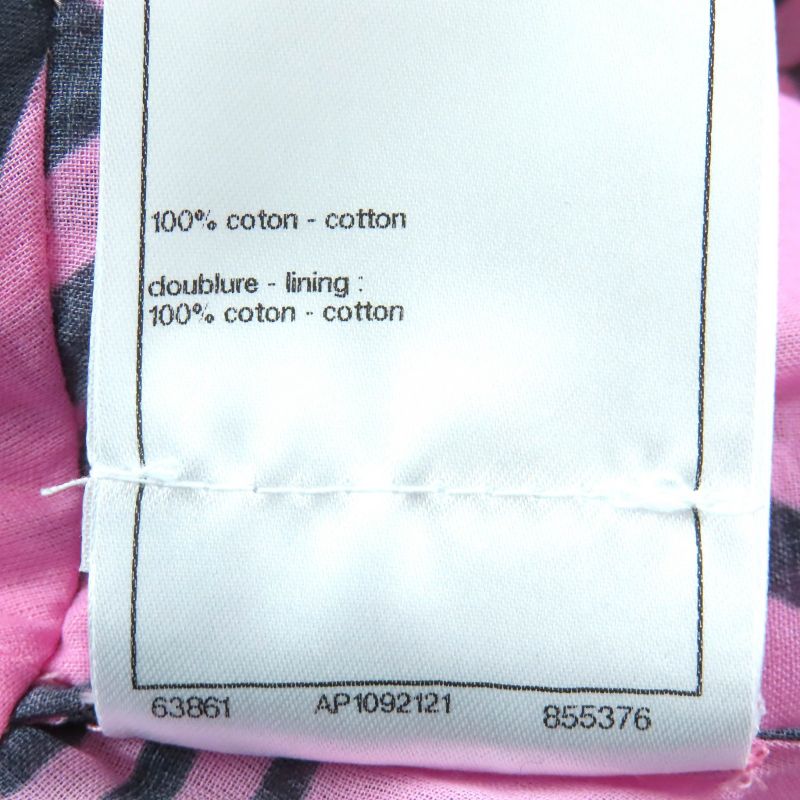 CHANEL Made In 2023 P74305 100% Cotton Coco Mark Pattern Allover Mini Skirt