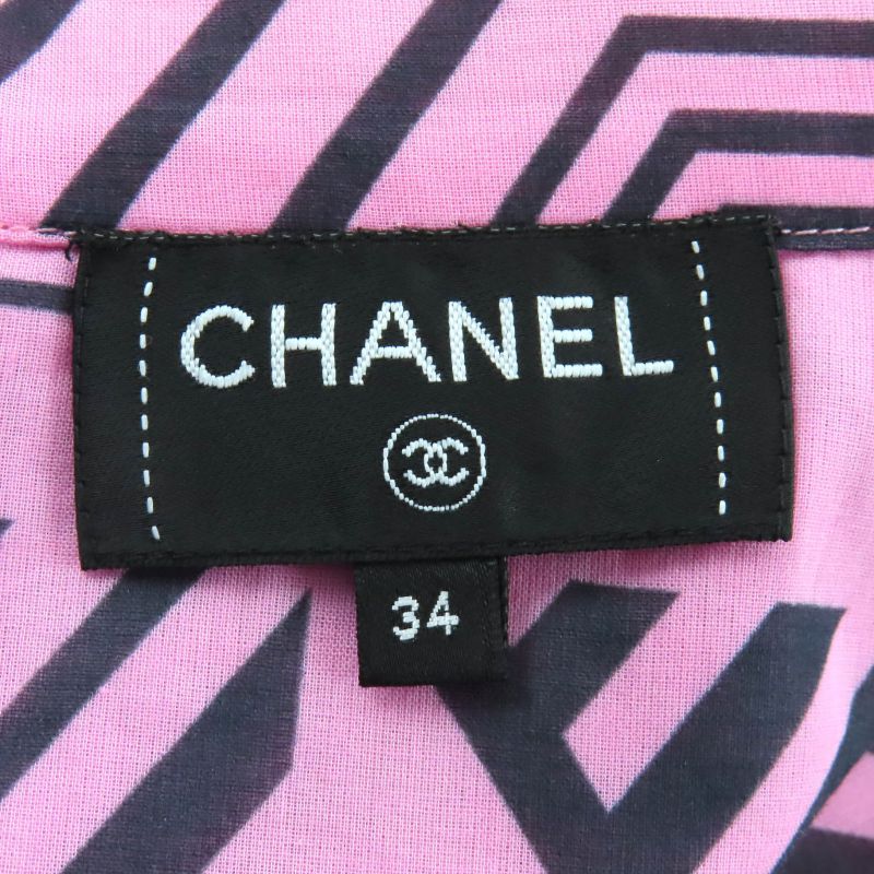CHANEL Made In 2023 P74305 100% Cotton Coco Mark Pattern Allover Mini Skirt