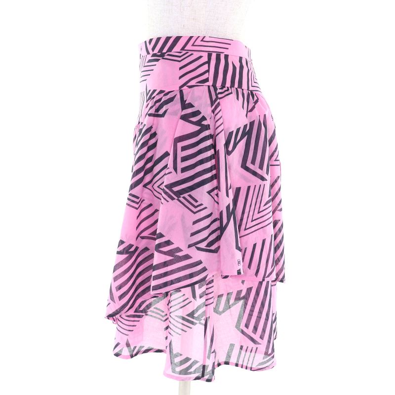 CHANEL Made In 2023 P74305 100% Cotton Coco Mark Pattern Allover Mini Skirt