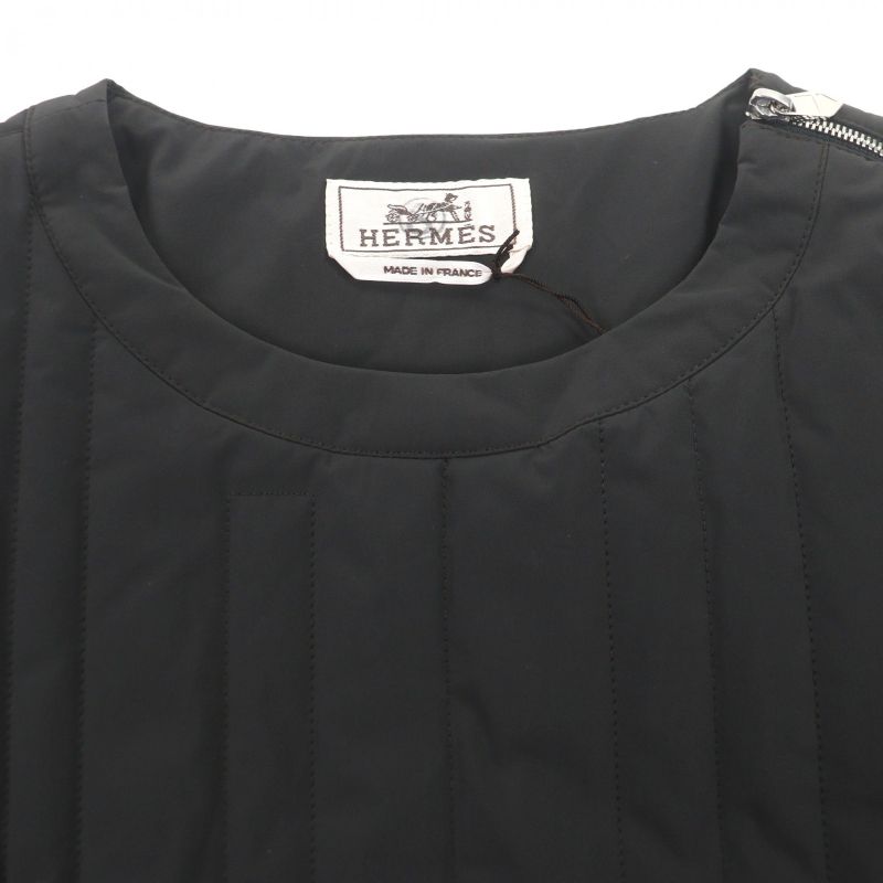 HERMES 21AW Serie Button Filled Pullover Puffer Short Sleeve Short Sleeve