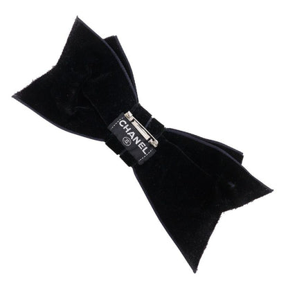 CHANEL Ribbon Velor Black Ladies 17g Brooch