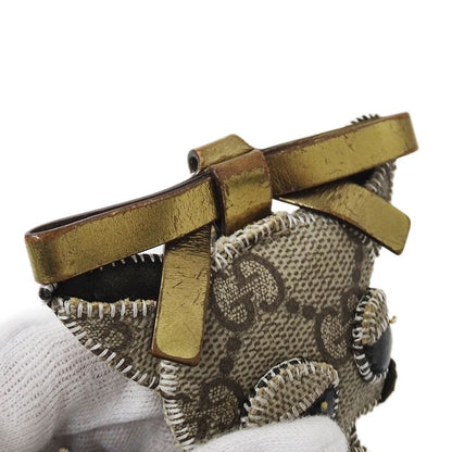 GUCCI Key Holder Women's Brand Gucciori Chihuahua GG Supreme Beige Brown Dog