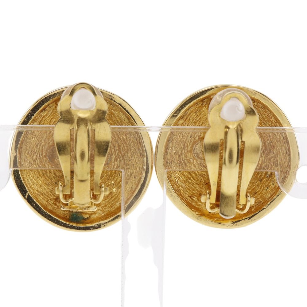 Chanel Chanel Coco Mark Quilted Vintage Gold Plated 22.0 g Earrings