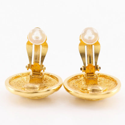 Chanel Chanel Coco Mark Quilted Vintage Gold Plated 22.0 g Earrings