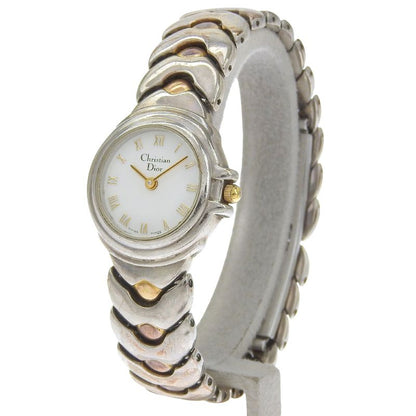 Christian DIOR Stainless Steel Quartz Analog Display Ladies White Dial