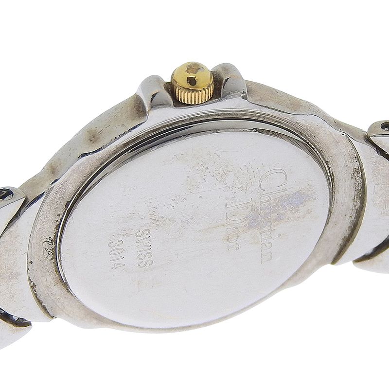 Christian DIOR Stainless Steel Quartz Analog Display Ladies White Dial