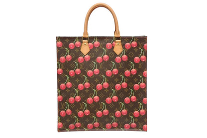 Louis Vuitton Tote Bag Takashi Murakami Sac Plat Monogram Cherry Brown