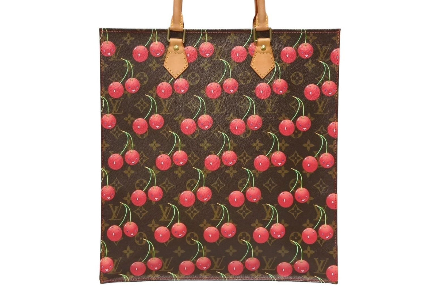 Louis Vuitton Tote Bag Takashi Murakami Sac Plat Monogram Cherry Brown — view 2