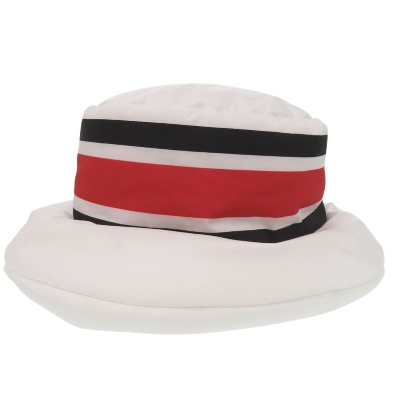 PRADA Re Nylon Logo Print Volume Bucket Hat Polyester Polyamide White 0674 PRADA