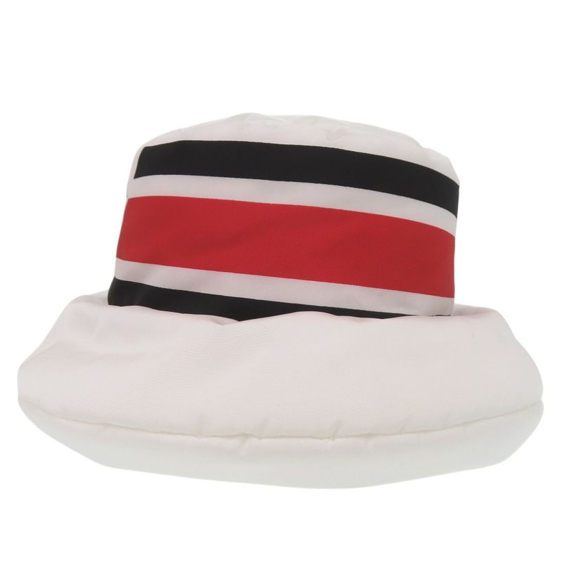 PRADA Re Nylon Logo Print Volume Bucket Hat Polyester Polyamide White 0674 PRADA