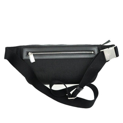 Saint Laurent Paris Logo Canvas Leather Body Waist Bag 557831 Black Used AA•