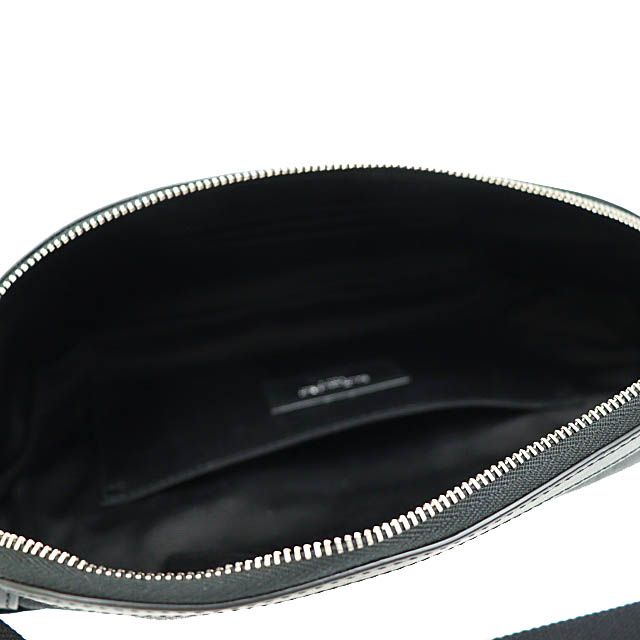 Saint Laurent Paris Logo Canvas Leather Body Waist Bag 557831 Black Used AA•