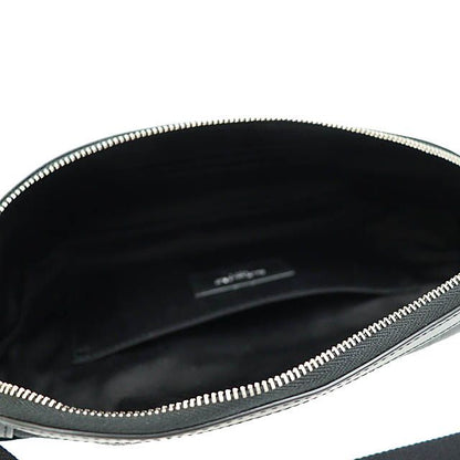 Saint Laurent Paris Logo Canvas Leather Body Waist Bag 557831 Black Used AA•