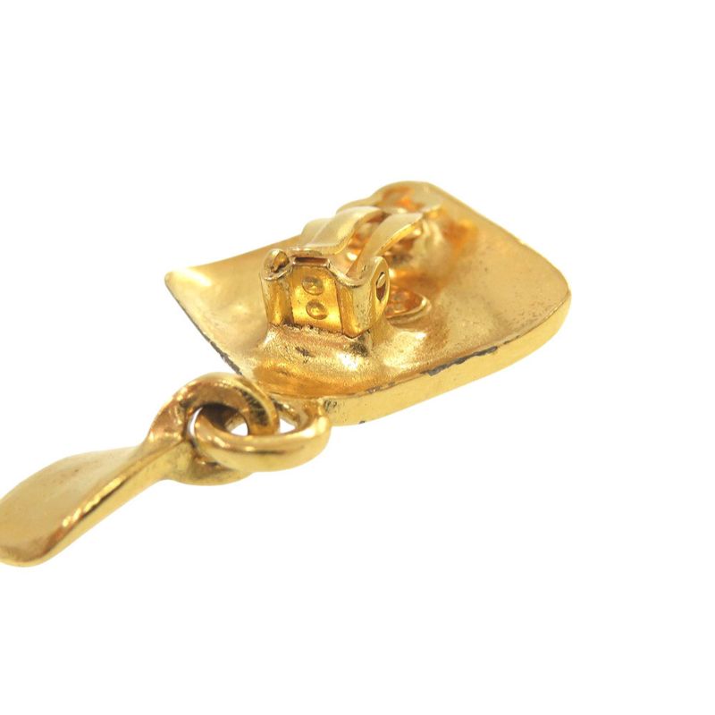 CHANEL Vintage Coco Mark Metal Gold Earring 0267 CHANEL