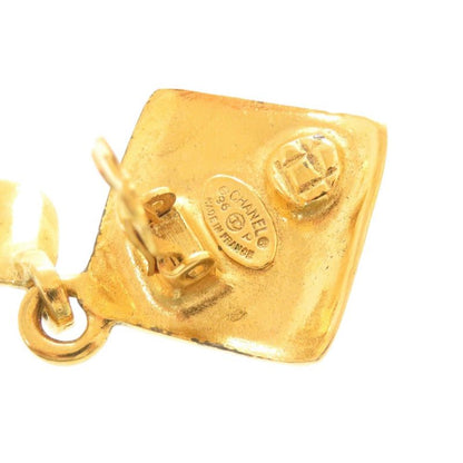 CHANEL Vintage Coco Mark Metal Gold Earring 0267 CHANEL
