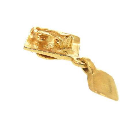 CHANEL Vintage Coco Mark Metal Gold Earring 0267 CHANEL