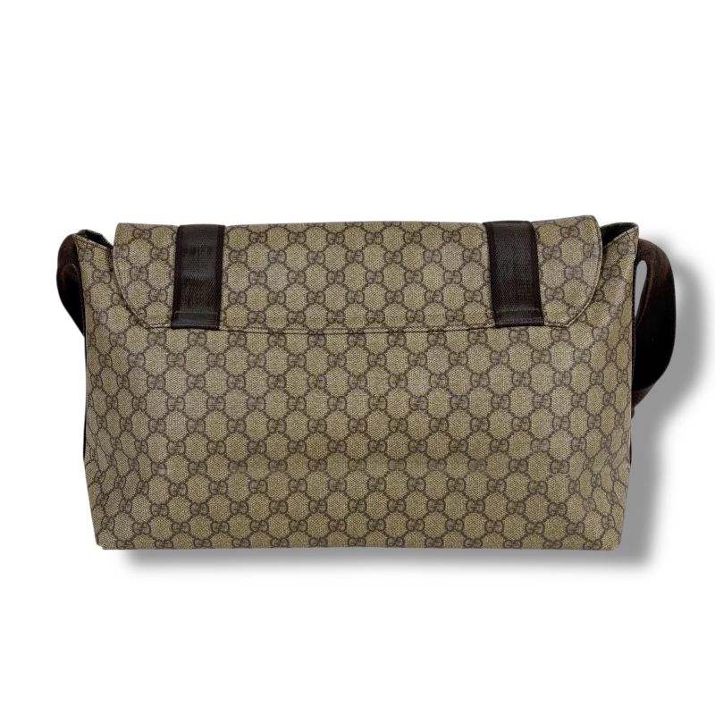 GUCCI Messenger Shoulder Bag GG Supreme Brown Beige Pvcleather